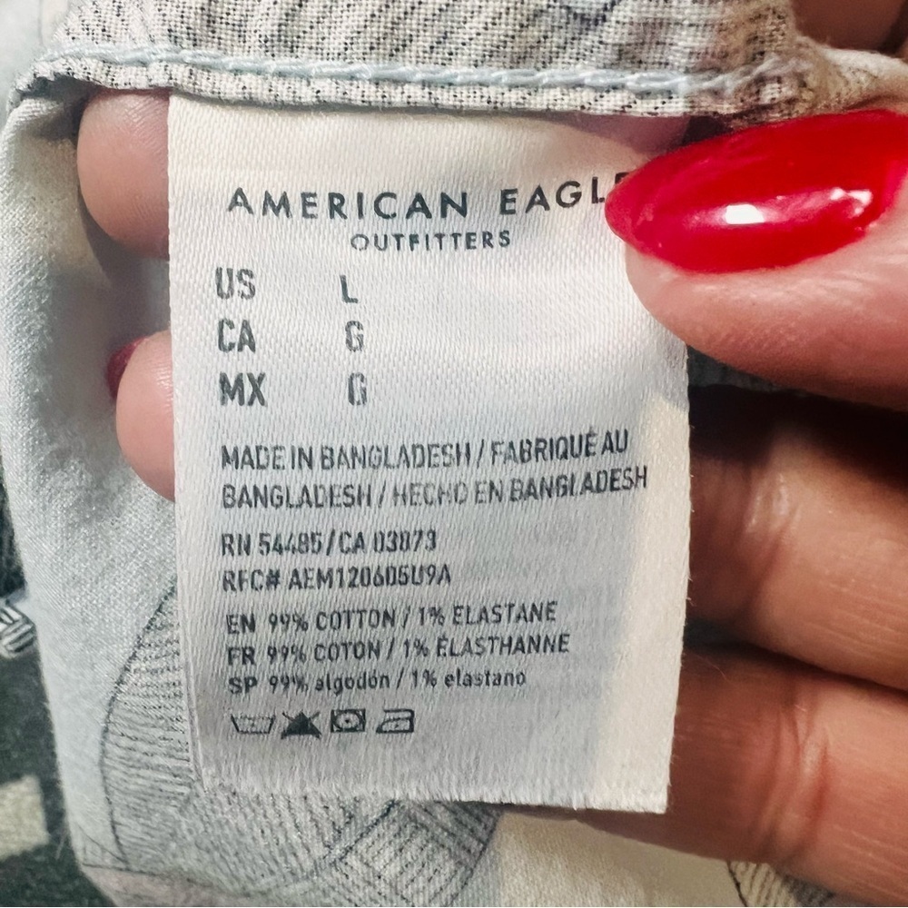 American Eagle Flamingo Print Men's Shirt L - Picture 6 of 6